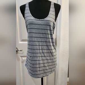 lululemon athletica Gray and Black Striped Tank Top